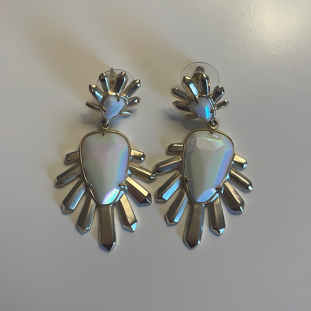 Kendra Scott White Iridescent Earrings